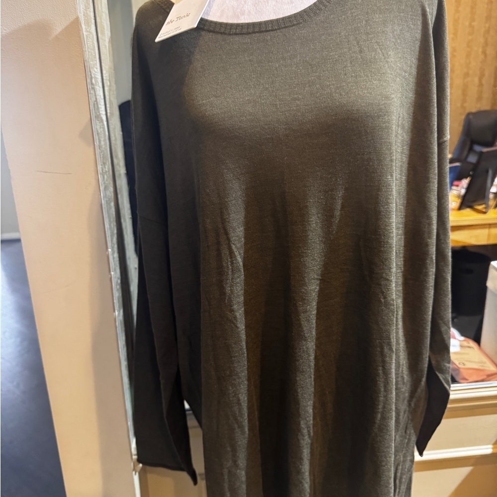 Eileen Fisher Caper Olive Green Women's Sweater XL NWT